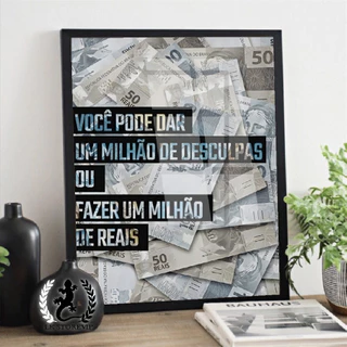 Quadro Decorativo Dinheiro Money Cash Decoração Escritório Frases motivação