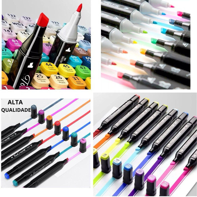 Canetinha Touch kit de 262 cores marcador com ponta dupla | Shopee