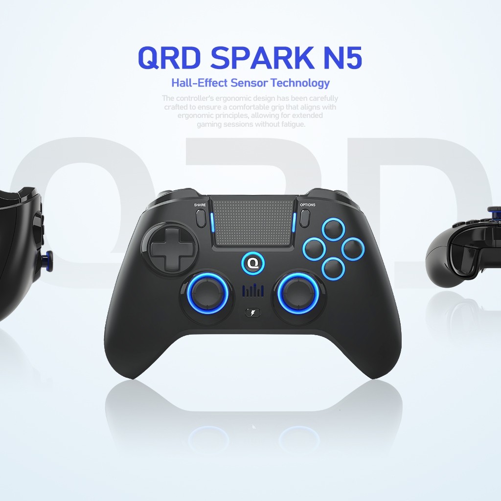 QRD Spark N5 Controlador Sem Fio Para PC PS4 PS3 OLED Console Pro Gamepad Função Turbo Programável Com Bateria Recarregá
