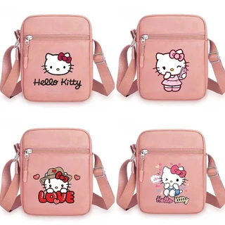 Hellokitty Bolsa De Ombro Cartoon Impresso Crossbody Moda Quadrada Armazenamento Versátil Para Viagem
