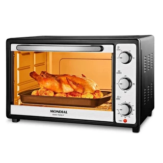 Forno Elétrico de Bancada Mondial 52L Grand Family II Preto/Inox 1800W 127V - FR-52 em Oferta na Shopee