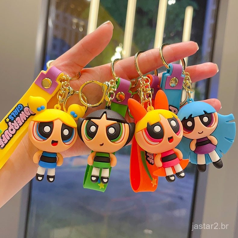 Anime O Chaveiro Powerpuff Girls Boneca Bolsa Escolar Pingente