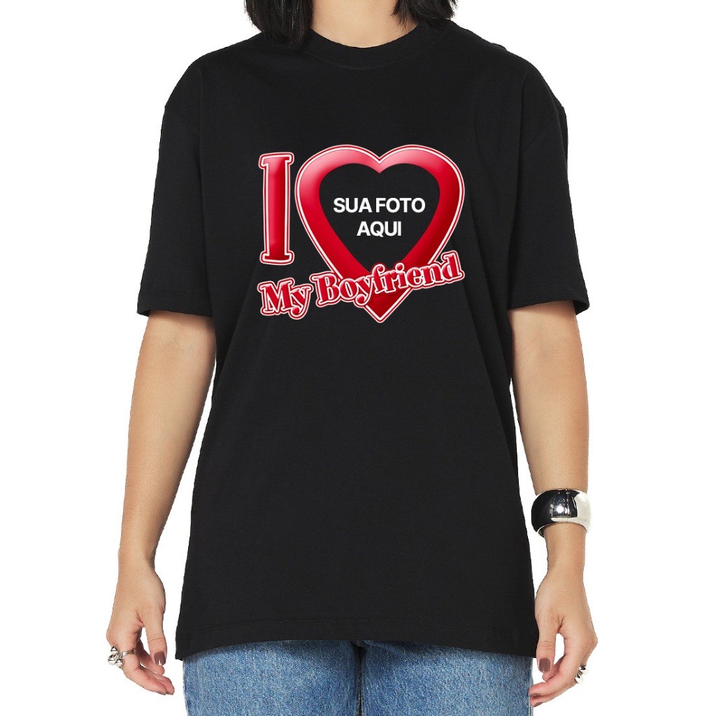 Camisa I Love My Boyfriend Estampada Novidade | Shopee Brasil