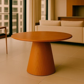 Mesa de Jantar Base Cone em Madeira Laminada Lyon - 108cm