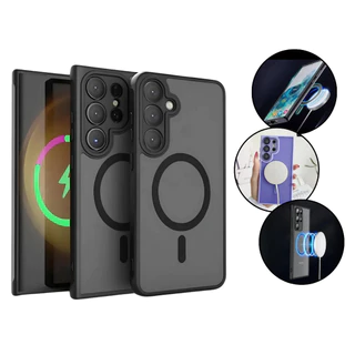 Capa Capinha Case Magnética magsafe indução Fosca com Proteção Câmera Para s23 s23plus s23ultra