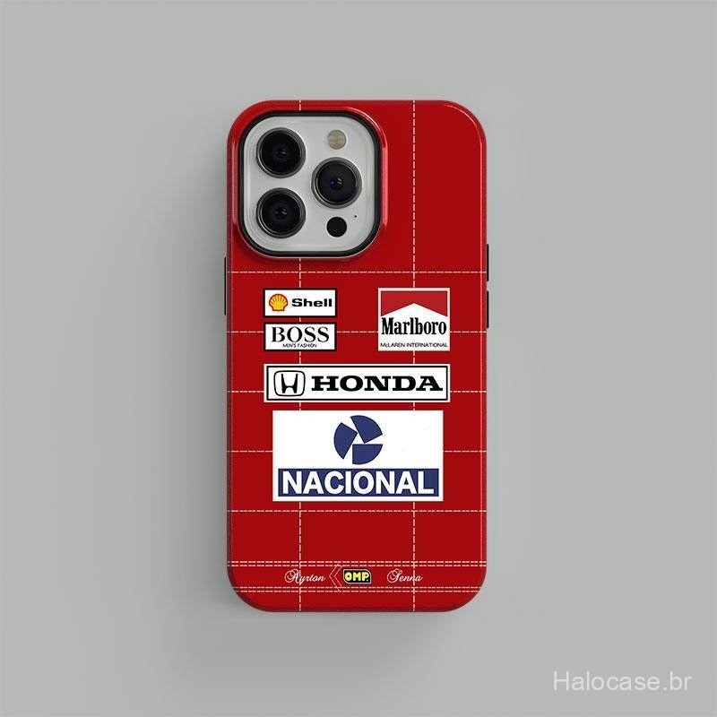Capa de telefone para iPhone Brasil Deus do carro lendário piloto Ayrton Senna Capa de telefone clássico iPhone16Pro/14/