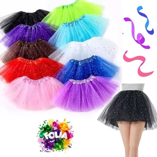 Saia de Tule Com Glitter Tutu Colorido Adulto\infantil regulavel 40cm Fantasia Carnaval