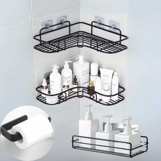 1/2/3/4 Suporte Organizador De Metal Rack De Parede Banheiro Cozinha Prateleiras Porta Shampoo Top&casa — foto 7 — Achou Levou Brasil
