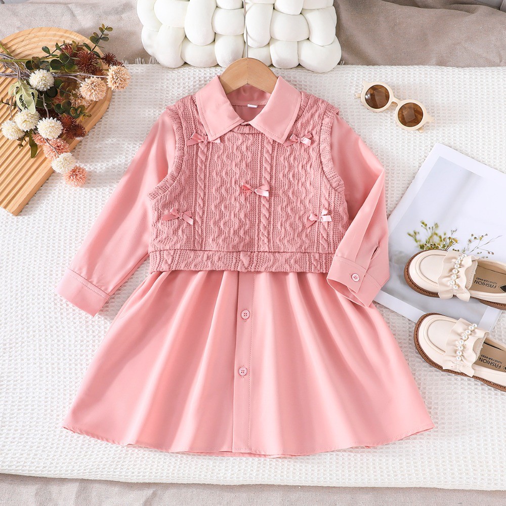 Conjunto Roupa Infantil Menina 4-8Anos Colete Quente Manga Longo ...