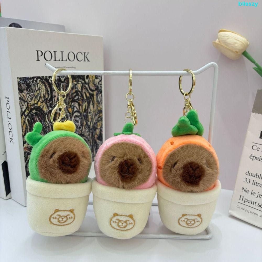 Pingente De Pelúcia De Capivara ISSZY , Chaveiro De Plantas Em Vasos De Cacto , Boneca Engraçada