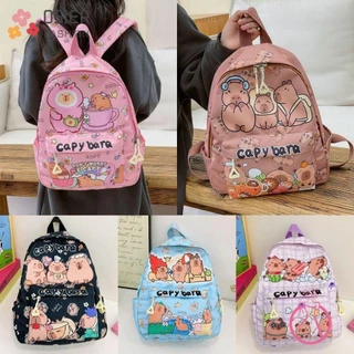 Mochila Escolar De Estudante OSIERF , De Capivara De Desenho Animado De Grande Capacidade , Bolsa De Livro De Nylon Resp