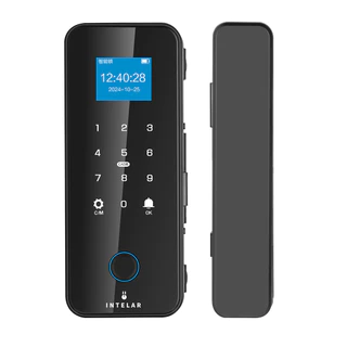 Intelar Fechadura Eletrônico de Impressão Digital Smart Lock X7 para porta de vidro Com Tuya App, Bluetooth, WiFi