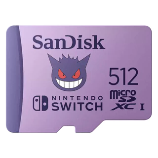 Cartão de Memória SanDisk 512GB Nintendo Switch UHS-I Gengar (Roxo)
