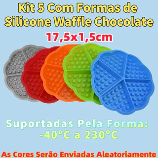 Kit 5 Com Formas De Waffle Silicone Air Fryer 5 Cavidades Chocolate Multicolorido 17,5CMx1,5CM em Oferta na Shopee