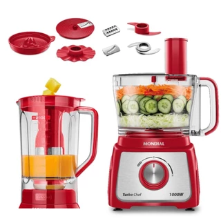 Multiprocessador Turbo Chef 9 em 1 Mondial Vermelho 1000W 127V - MPN-01-RF em Oferta na Shopee
