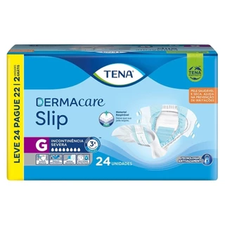 Fralda Descartável Adulto Tena | Slip Dermacare Tamanho G - 3 Pacotes com 24 Tiras em Oferta na Shopee