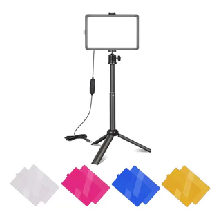 Luz De Led Para Fotos Vídeos Com Filtro Tripé Colorido