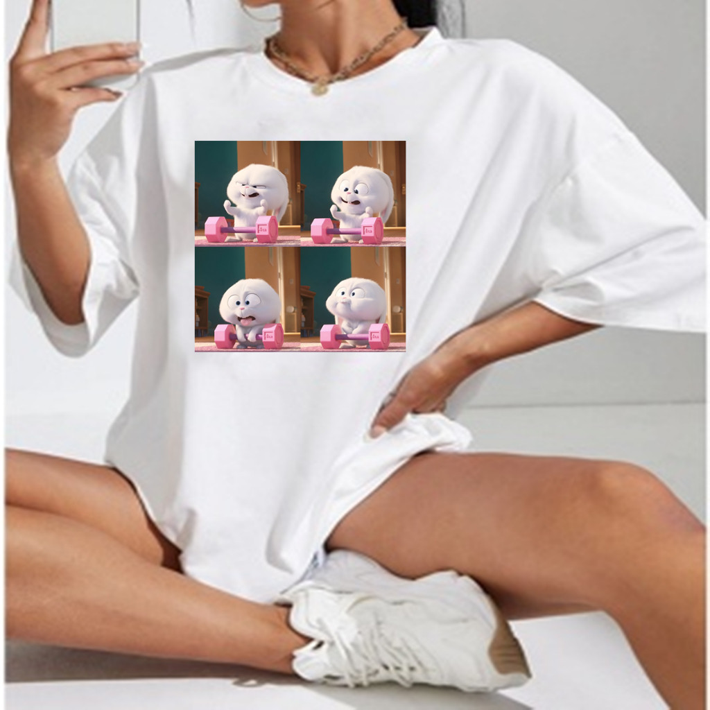 Camiseta Coelho Maromba Meme Tshirt Academia Treino Fofo Algodão Unissex Lançamento 2025