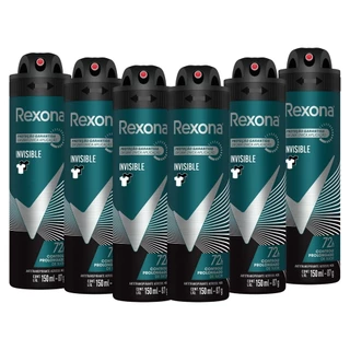 Kit 6 und Desod Aero Rexona Masculino Invisible 150ml em Oferta na Shopee