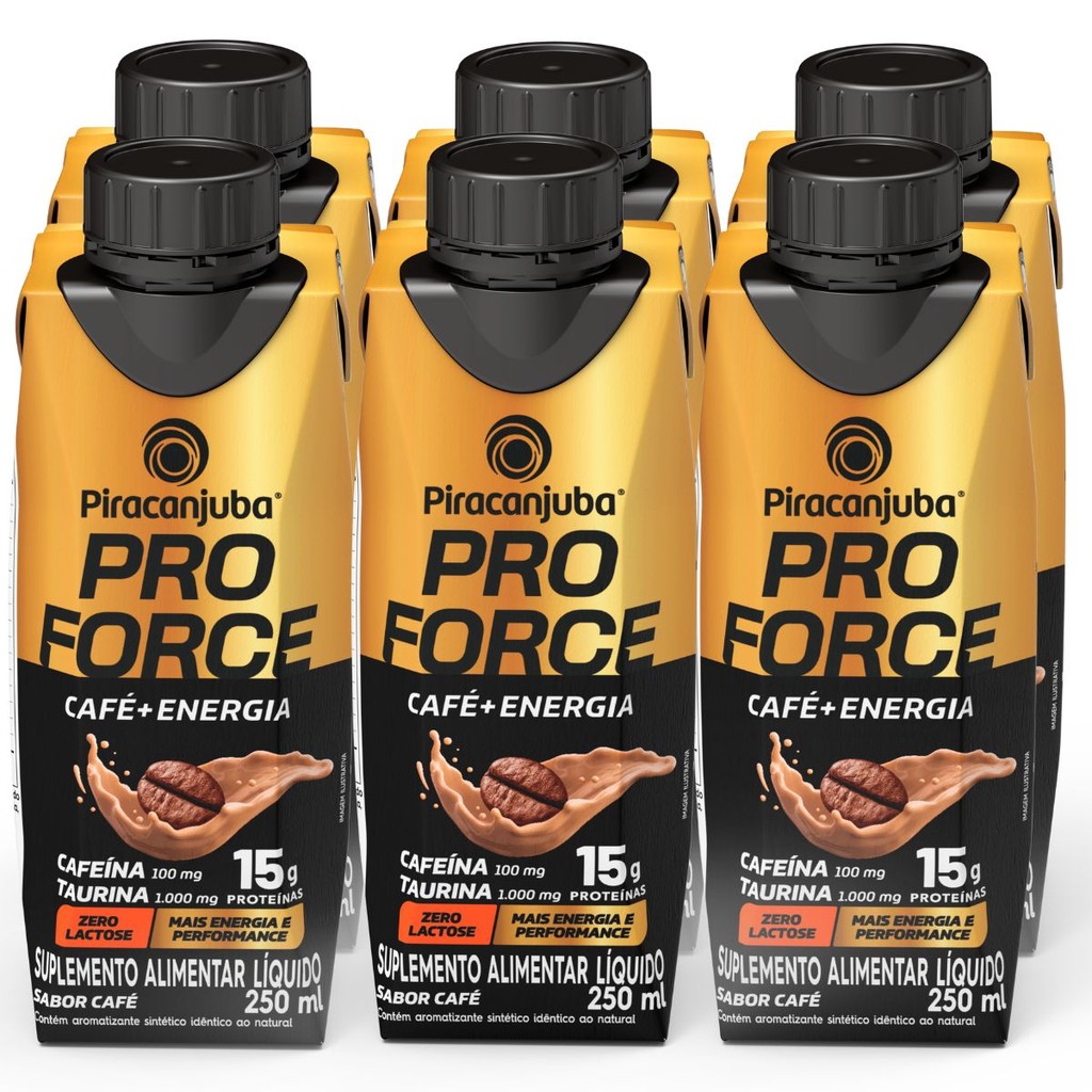 Pack 6un Whey 15g de Proteína Piracanjuba ProForce Zero Lactose Café ...