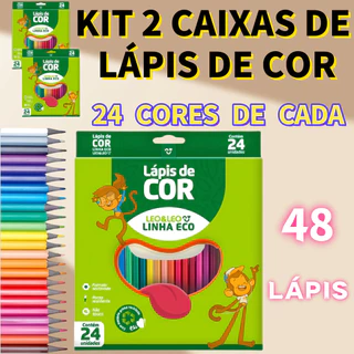 Kit 2 Caixas Lapis De Cor Leo & Leo 24 Cores Eco Sextavado Possibilidades Artísticas São Infinitas em Oferta na Shopee