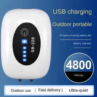 Pequena Bomba de Oxigênio Portátil Ultra-Silenciosa USB com Bateria de Lítio Recarregável Dupla para Pesca ao Ar Livre 3