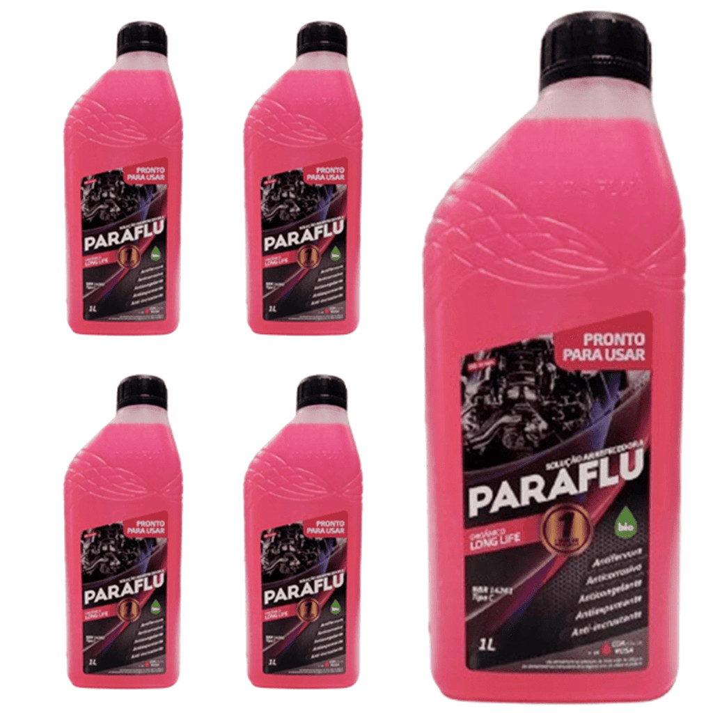 Kit 5l Paraflu Pronto Para Uso Orgânico Coloração Rosa 1l | Shopee Brasil