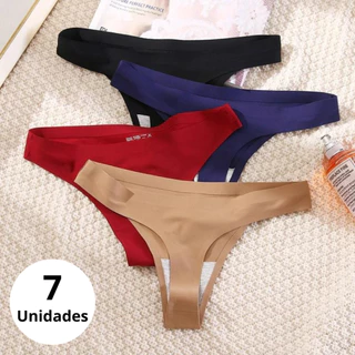 Kit 7 Calcinha Sem Costura Corte a Laser Tanga Não Marca Lingerie Feminina em Oferta na Shopee