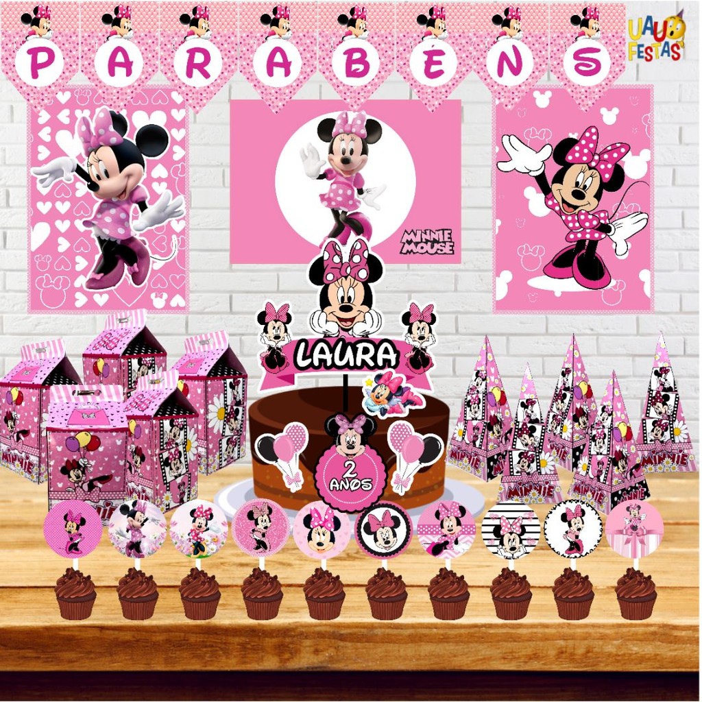 Kit Festa Em Casa - Minnie Rosa | Shopee Brasil