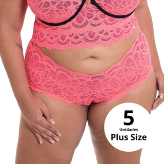 Kit 5 Calcinha Plus Size Fio Dental Calcinhas Com Renda Sexy em Oferta na Shopee