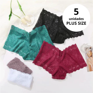 Kit 5 Calcinha Plus Size Fio Dental Calcinhas Com Renda Sexy em Oferta na Shopee