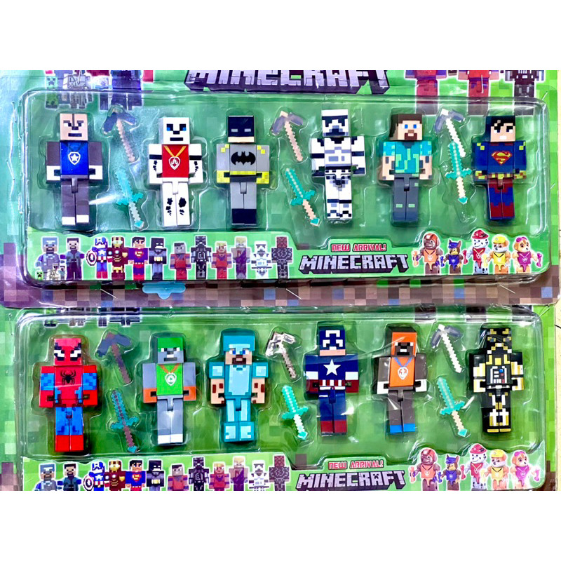 kit Brinquedo Cartela Minecraft Mine Craft Personagens 12 Peças ...