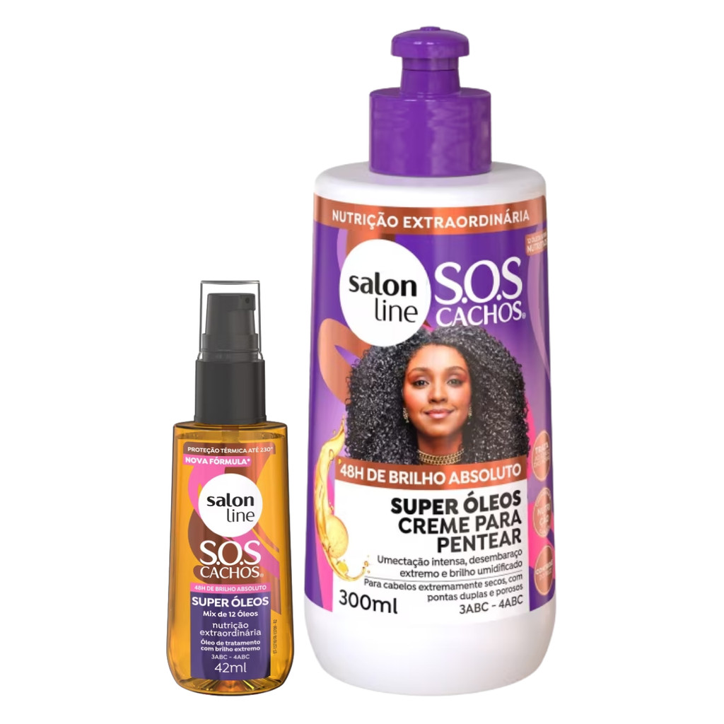 Kit Super Óleos com Creme de Pentear 300ml + Óleo 42ml - Brilho Intenso ...