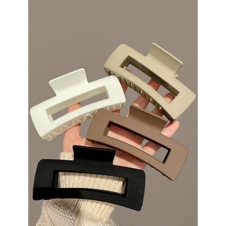 KIT 3 piranha grande Garra De Cabelo De Plástico Em Formato Quadrado Minimalista Feminino,