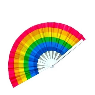 KIit 4 Unds Leque Colorido Arco-íris Festa Dança Carnaval Decoração LGBT Leque Oriental em Oferta na Shopee