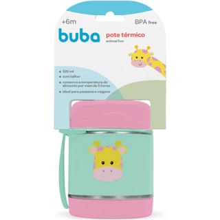Pote Térmico Infantil Tampa Talher Animais Fun 12122 - Buba
