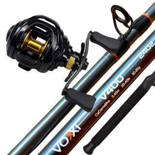 Kit Pesca Pesada Carretilha P4 Bg Esquerda Vara Voxxi 40lbs