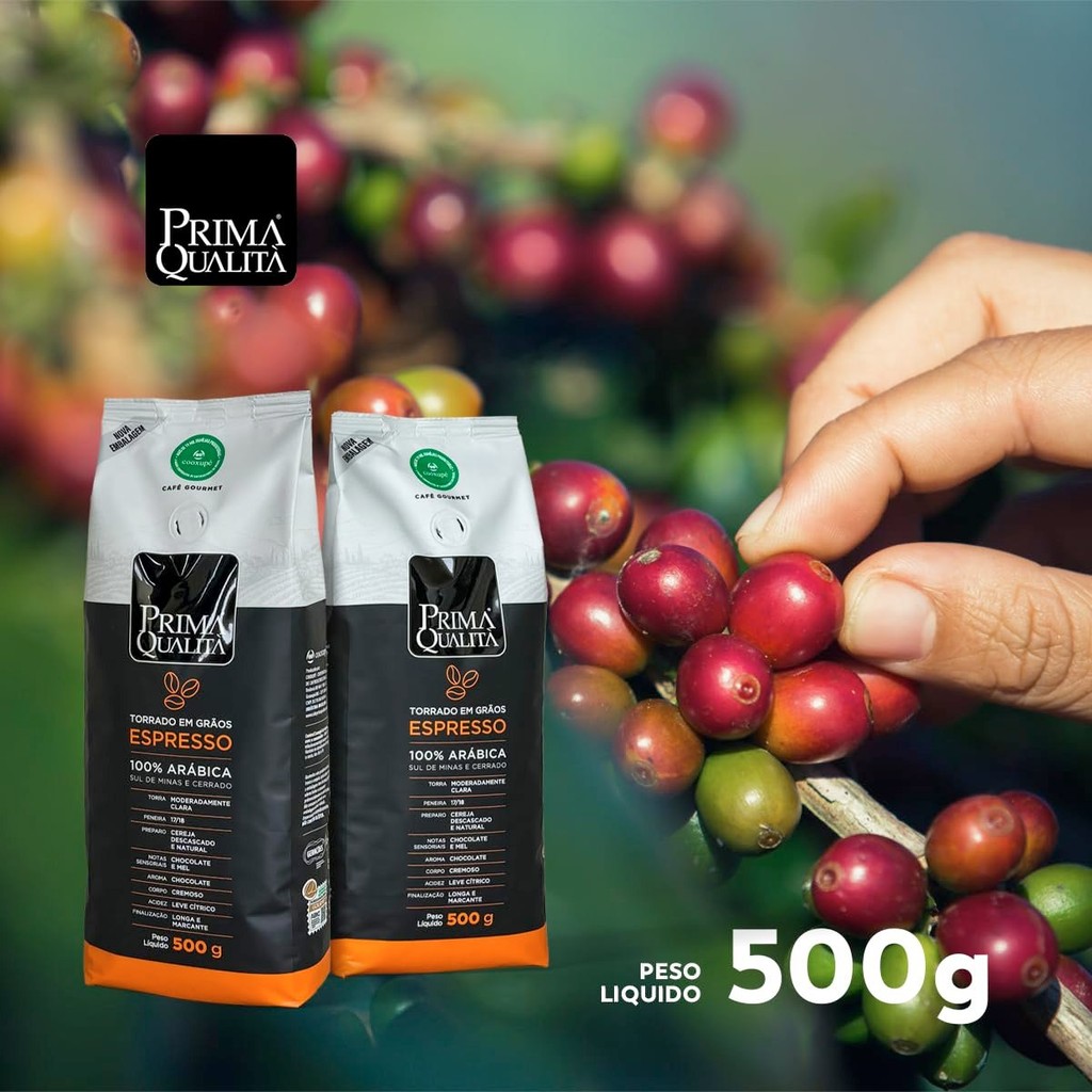 Café Expresso em Grãos Gourmet Prima Qualità - 500 gramas | Shopee Brasil