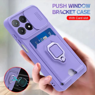 Capa Para Xiaomi Poco X7 X6 F6 M6 M7 Pro C75 C65 C61 Anti Queda Macio Proteger Anel Titular Push Pull Câmera Caso Trasei