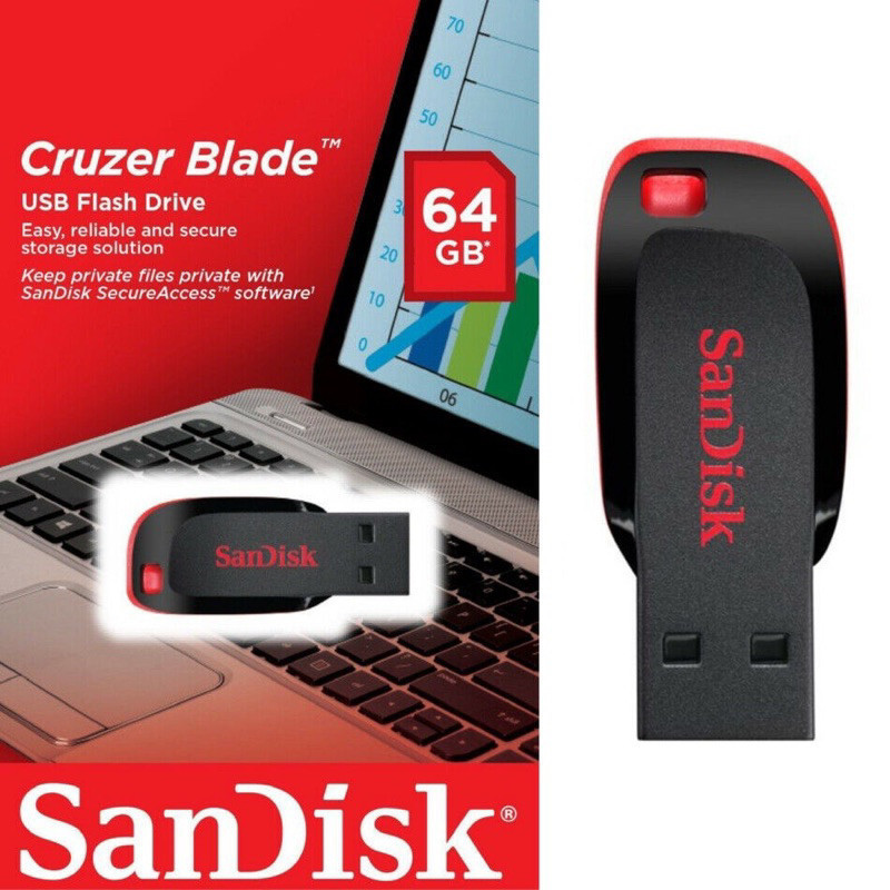 Pendrive Sandisk USB 8GB16GB 32GB 64GB Cruzer Lâmina 2.0 Flash Drive Memory Stick 4.5 20 Avaliações