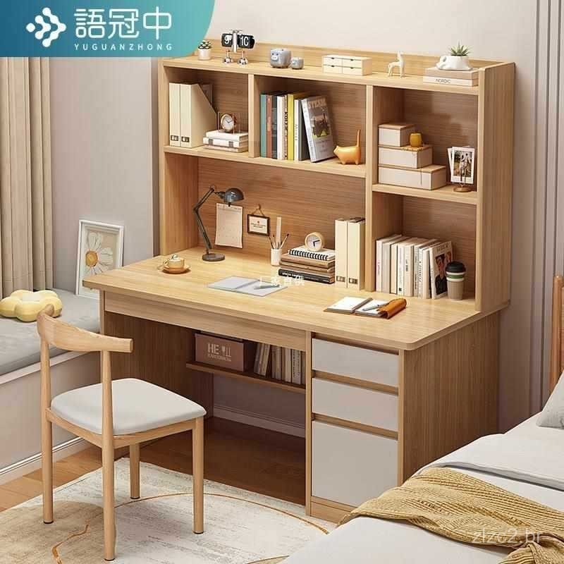 Mesa de Estudo com Estante Integrada, Mesa de Computador Simples para ...