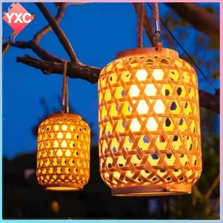 Imitação Solar Lanterna De Bambu Ao Ar Livre À Prova Dwaterproof Água Para Quintal Luzes Decorativas CNY Decoração Jardi