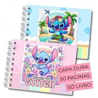 kit Livro bobiess goods  STITCH + 12 cores canetinha  para colorir CAPA DURA -50 folhas envio mesmo dia le em Oferta na Shopee