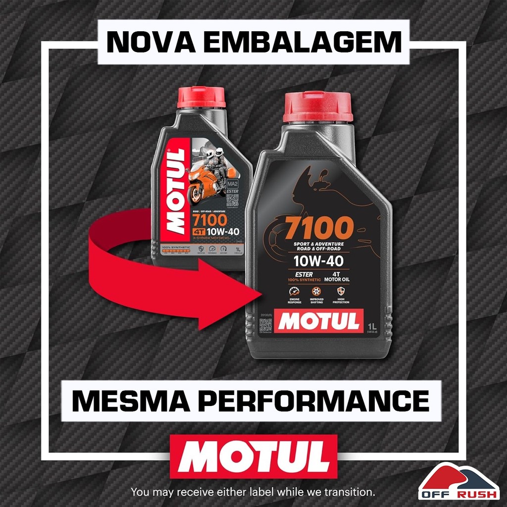 Óleo Motul 7100 4T 10W40 100% Sintético 3L para Z300, Z400, Ninja