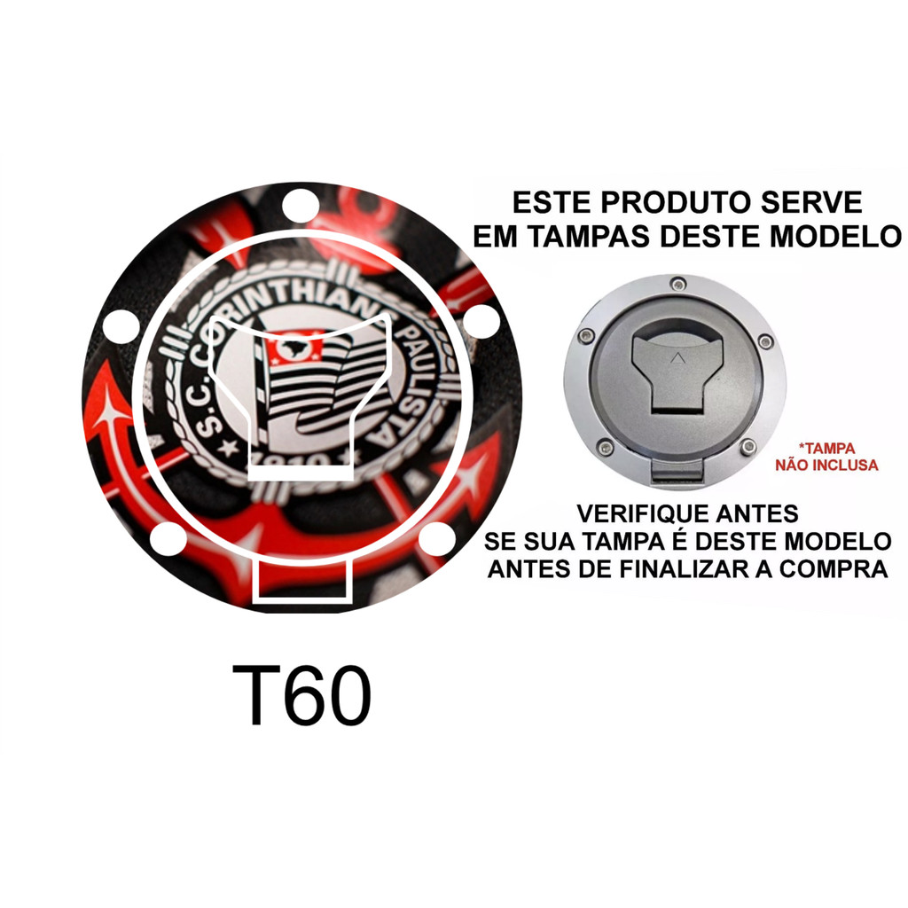 Adesivo Tampa Do Tanque Para Moto Corinthians Protetor Da CG Titan Fan ...
