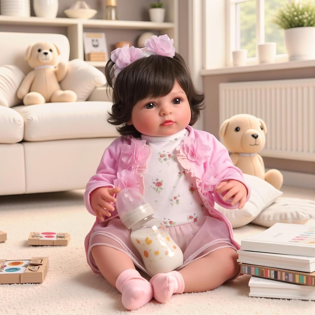 Boneca Reborn Bebe Original Realista Pode Banho Barata Bolsa e Itens