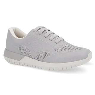 Tênis em Couro Cinza Feminino AH1721002 - Usaflex em Oferta na Shopee