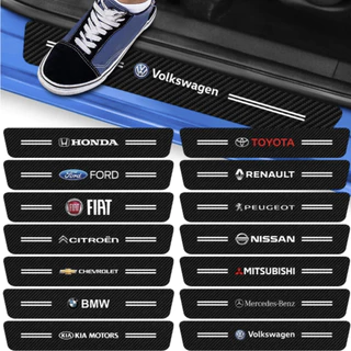 Kit 4 Peças Adesivo Soleira de Porta Carro Modelo Proteção Fibra de Carbono Anti Arranhões Modelos em Oferta na Shopee