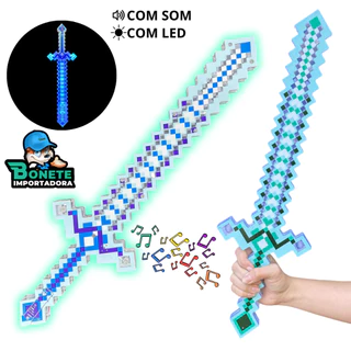 Espada De Brinquedo Com Som E Luz Diamante Ninja De Blocos minecraft