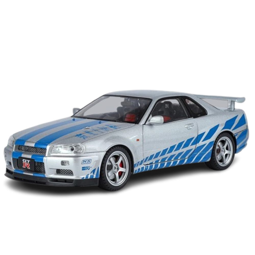 Miniatura Metal Diecast Skyline Nissan GTR-R34 (1999) Velozes e